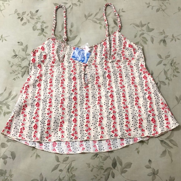 Free People Donna Printed Satin Cami - Ivory Combo - - Picture 8 of 10